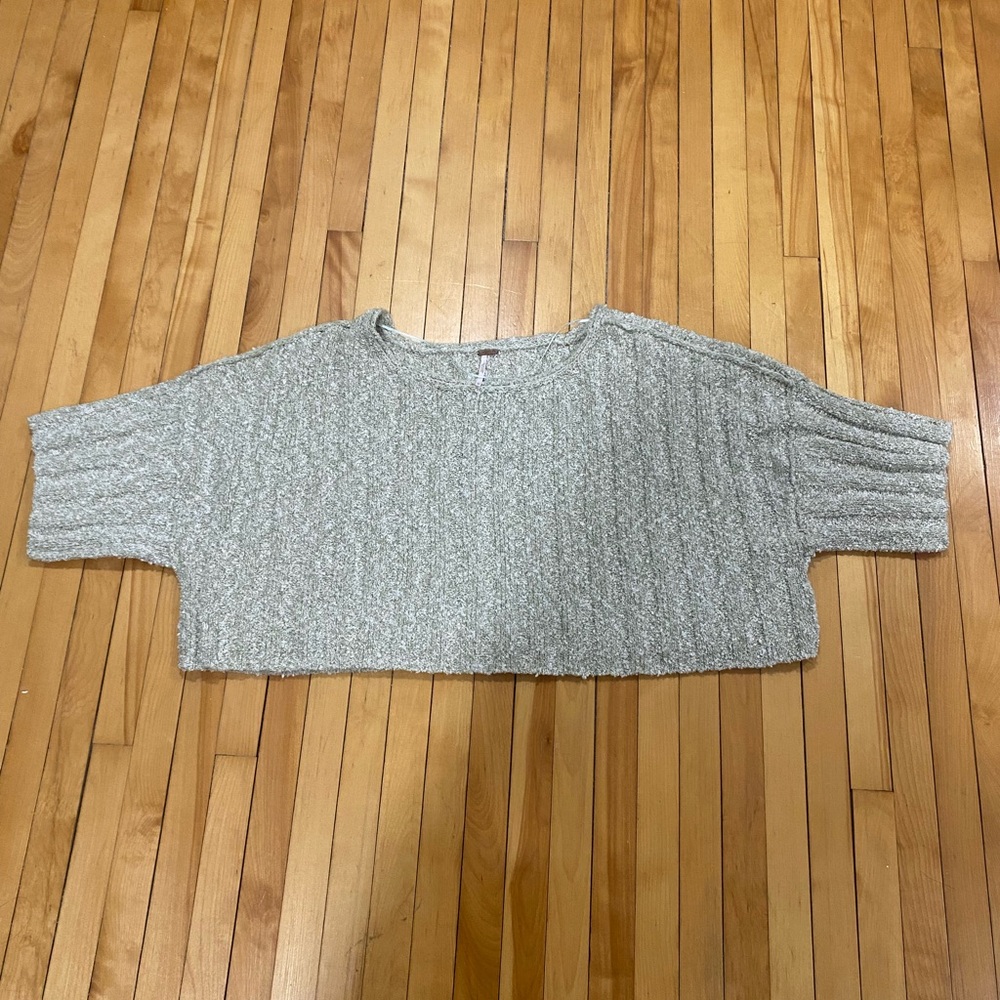 Free people short sleeve cropped sweater